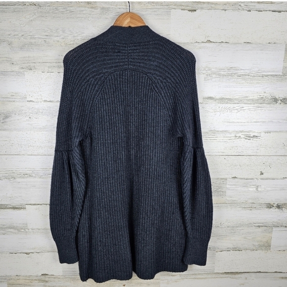 Anthropologie Cardigan Sz Small Knitted & Knotted Ribbed Knit Grunge Style Gray - Picture 4 of 13
